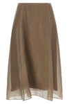 circle crispy silk midi skirt