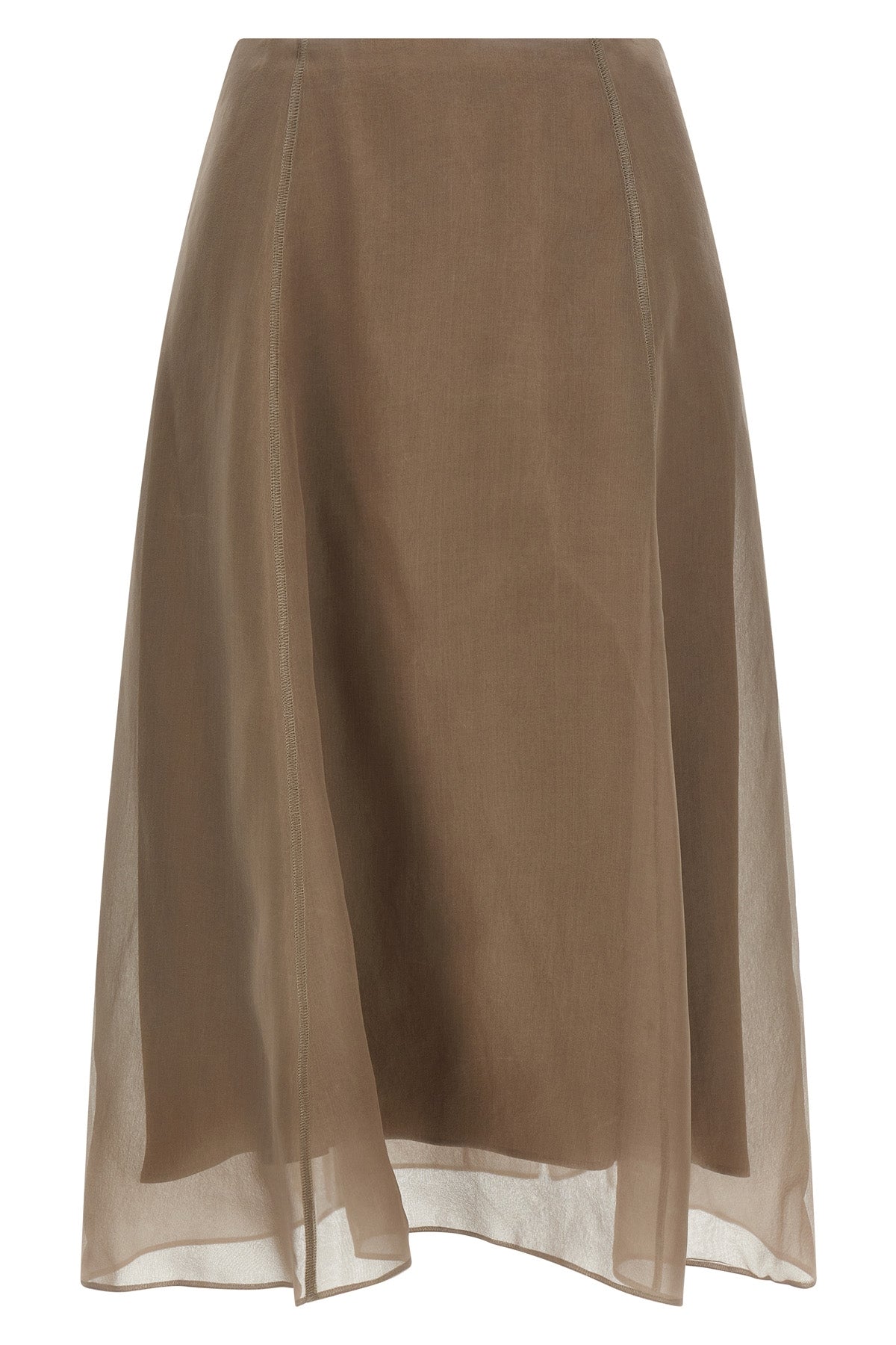 circle crispy silk midi skirt