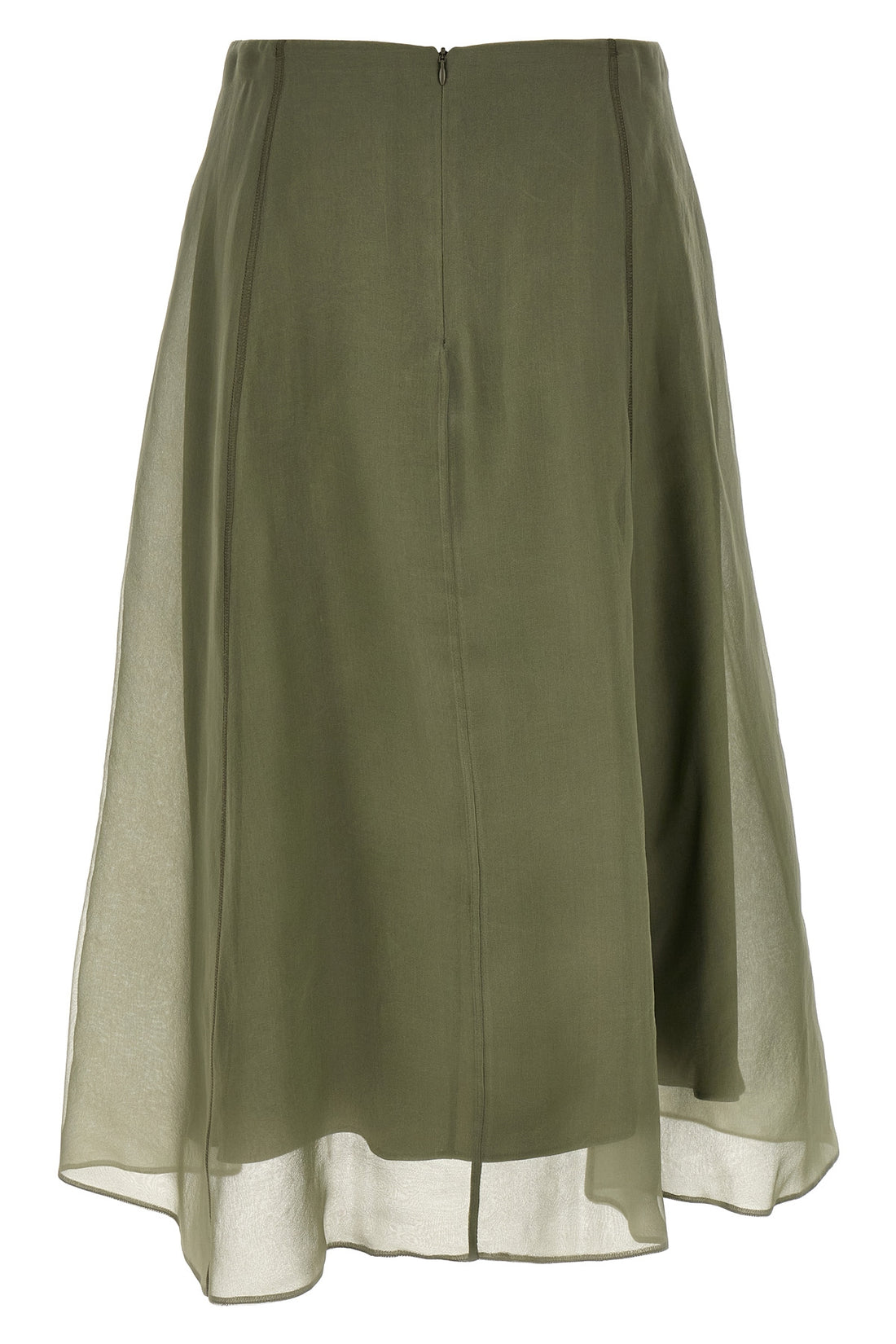 BRUNELLO CUCINELLI 42 circle crispy silk midi skirt