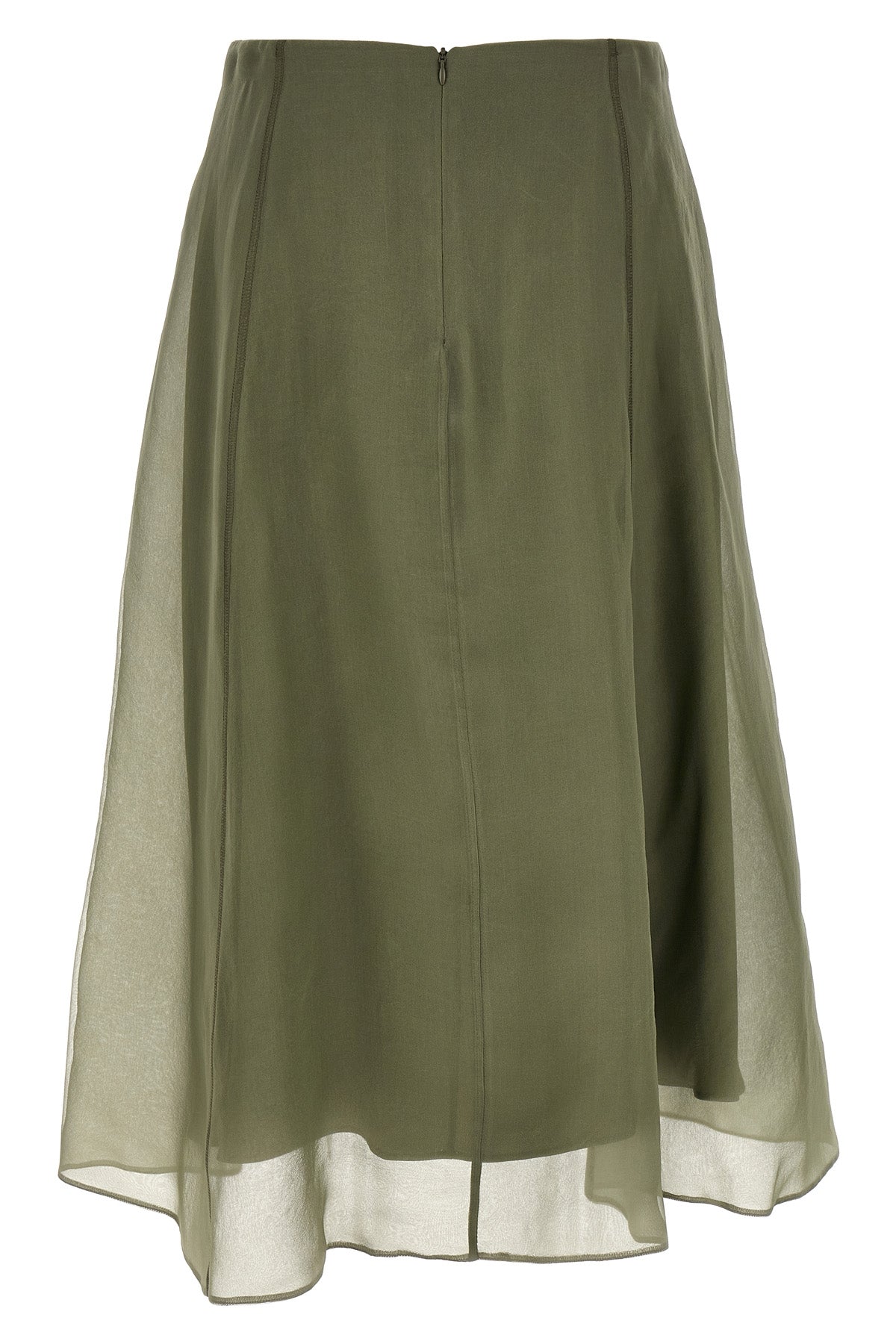 circle crispy silk midi skirt