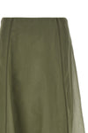 circle crispy silk midi skirt