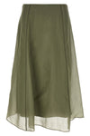 circle crispy silk midi skirt