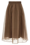 circle midi skirt in semi-transparent crispy silk