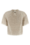 light crispy silk dazzling cascade embroidery t-shirt