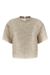 light crispy silk dazzling cascade embroidery t-shirt
