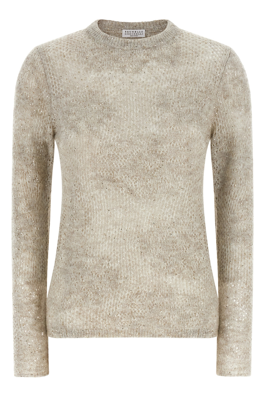 BRUNELLO CUCINELLI M brunello cucinellis flower lace sweater presents a refined interpretation of