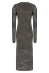 the brunello cucinelli flower lace long dress stands out for its complex mesh