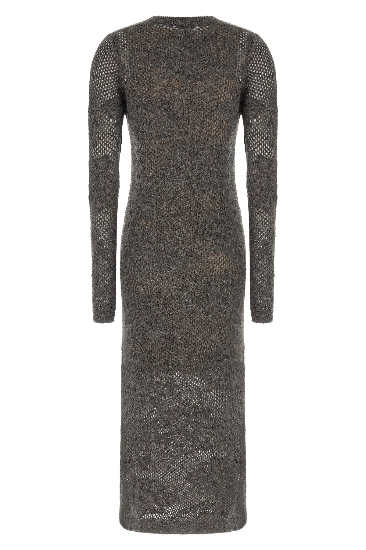 the brunello cucinelli flower lace long dress stands out for its complex mesh