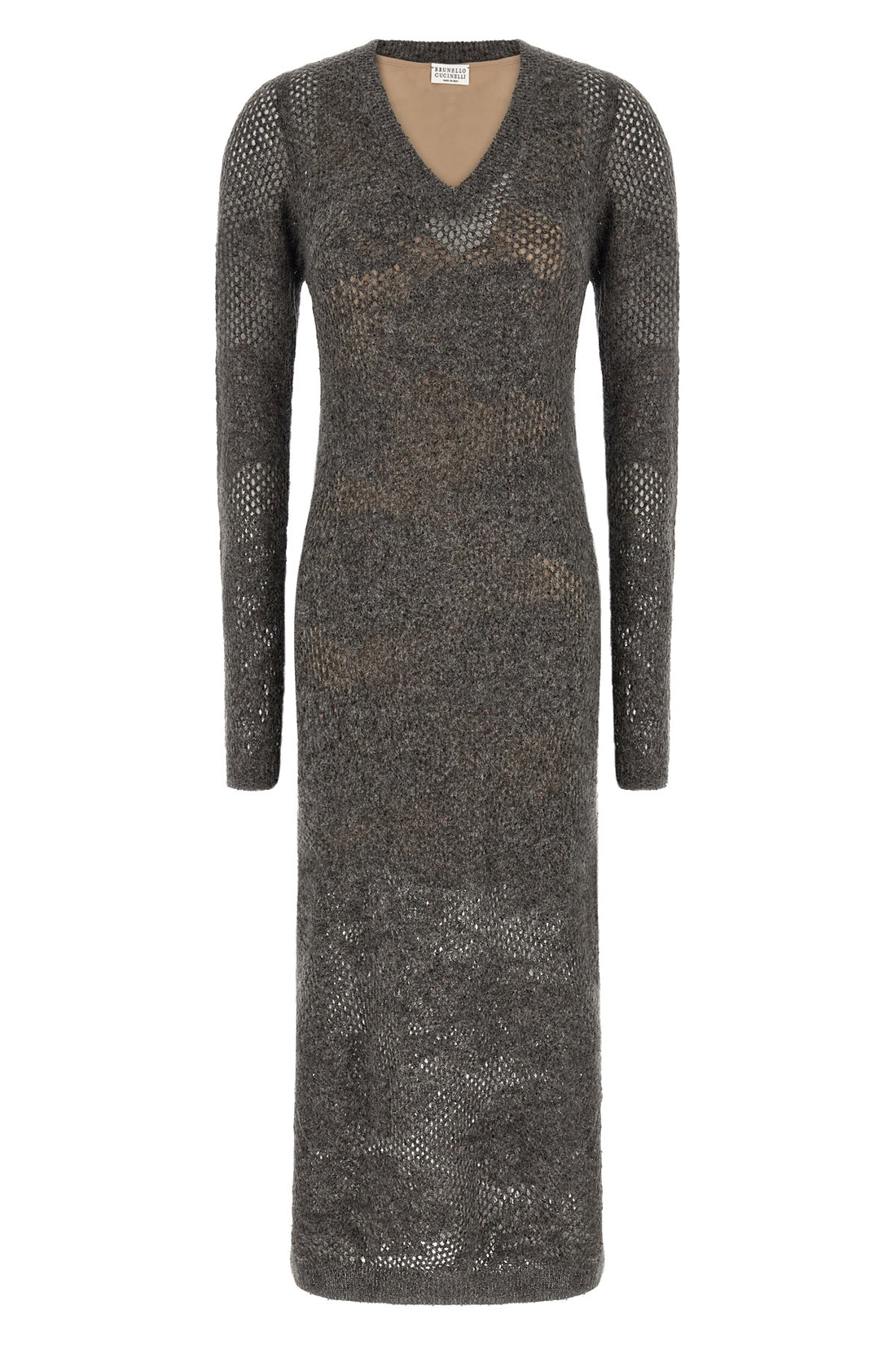 BRUNELLO CUCINELLI M the brunello cucinelli flower lace long dress stands out for its complex mesh