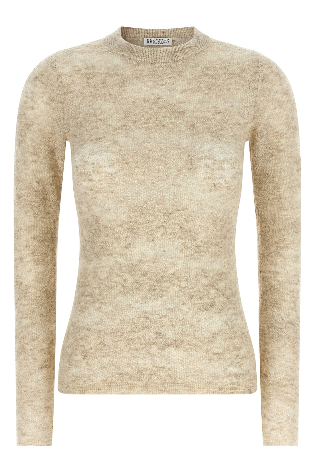BRUNELLO CUCINELLI L brunello cucinellis flower lace sweater in silk and alpaca blend embodies the