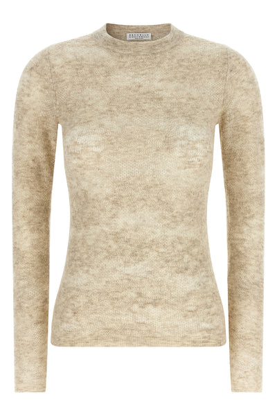 brunello cucinellis flower lace sweater in silk and alpaca blend embodies the