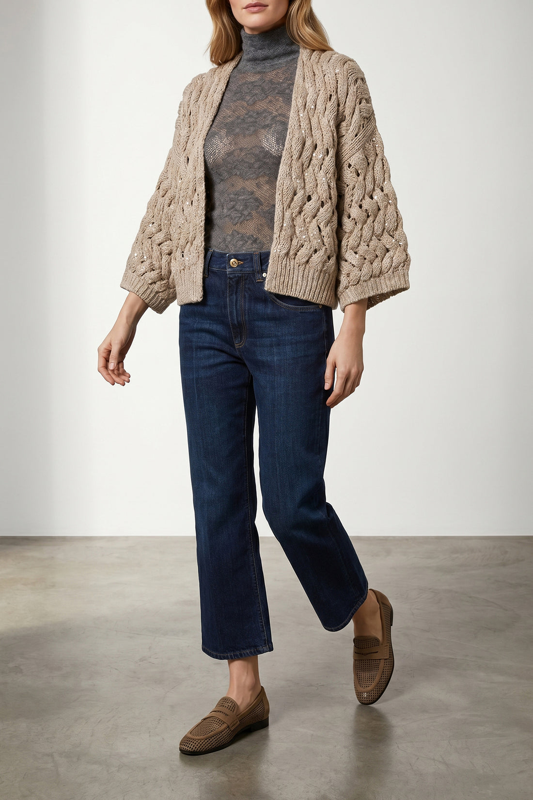 BRUNELLO CUCINELLI L openwork sweater in silk