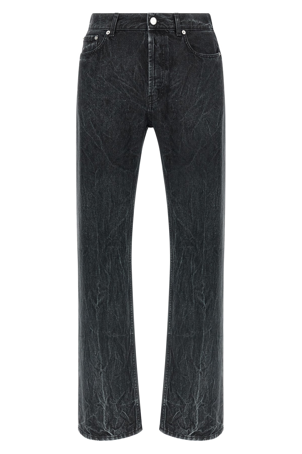 classic cut jeans in right-handed italian cotton twill 12oz black marble wash