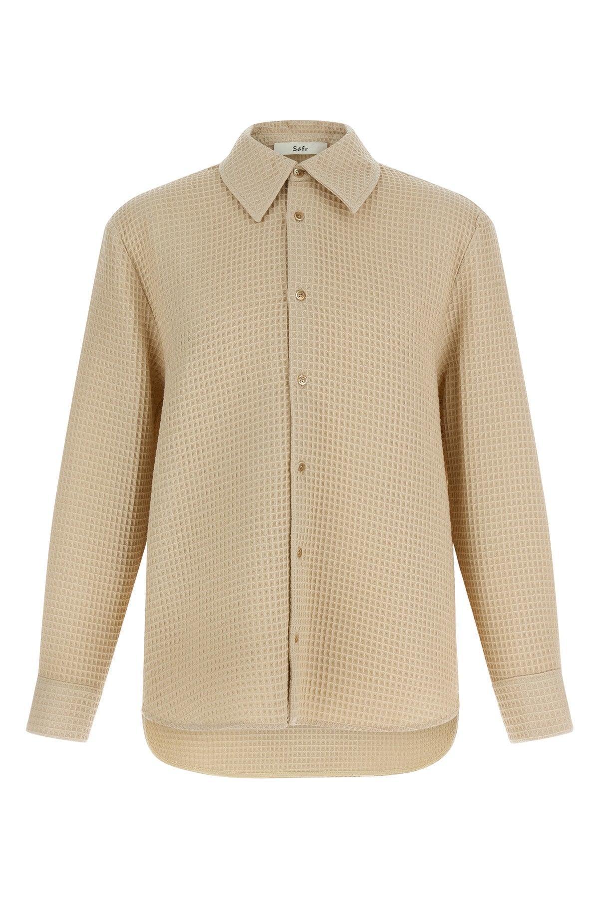 oseary waffle knitted cotton fabric overshirt