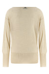 sweater in lightweight viscose blend and lamé yarn