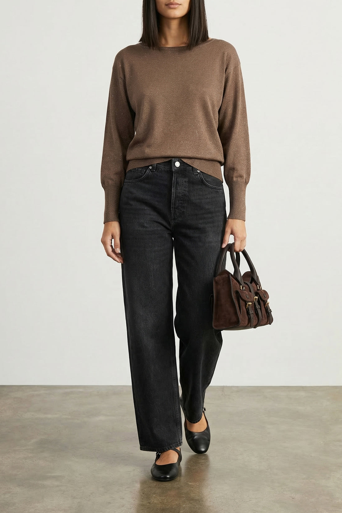 HERNO 42 sweater in lightweight viscose blend and lamé yarn