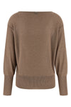 sweater in lightweight viscose blend and lamé yarn