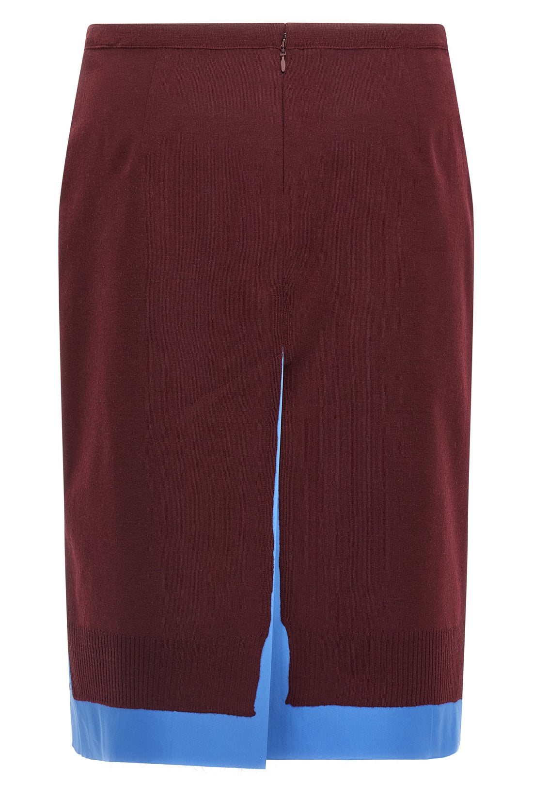 MIU MIU 38 double layer virgin wool midi skirt