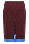 double layer virgin wool midi skirt