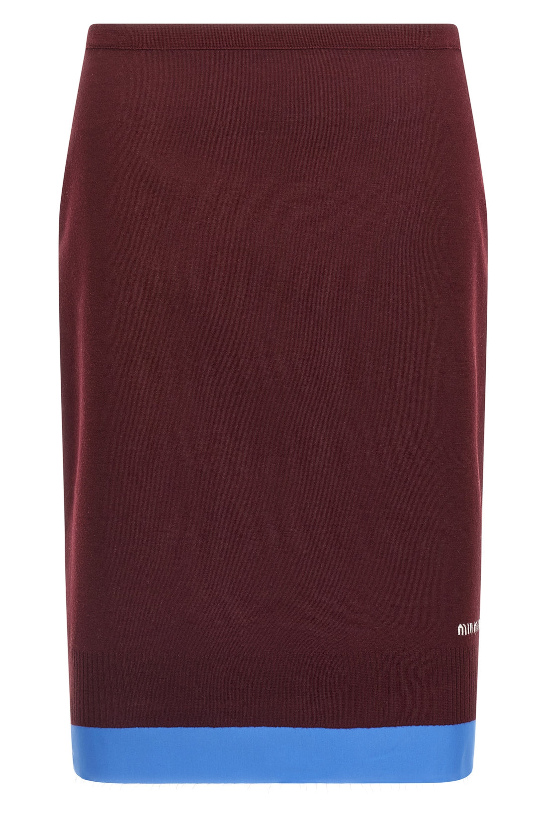 MIU MIU 38 double layer virgin wool midi skirt