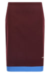 double layer virgin wool midi skirt