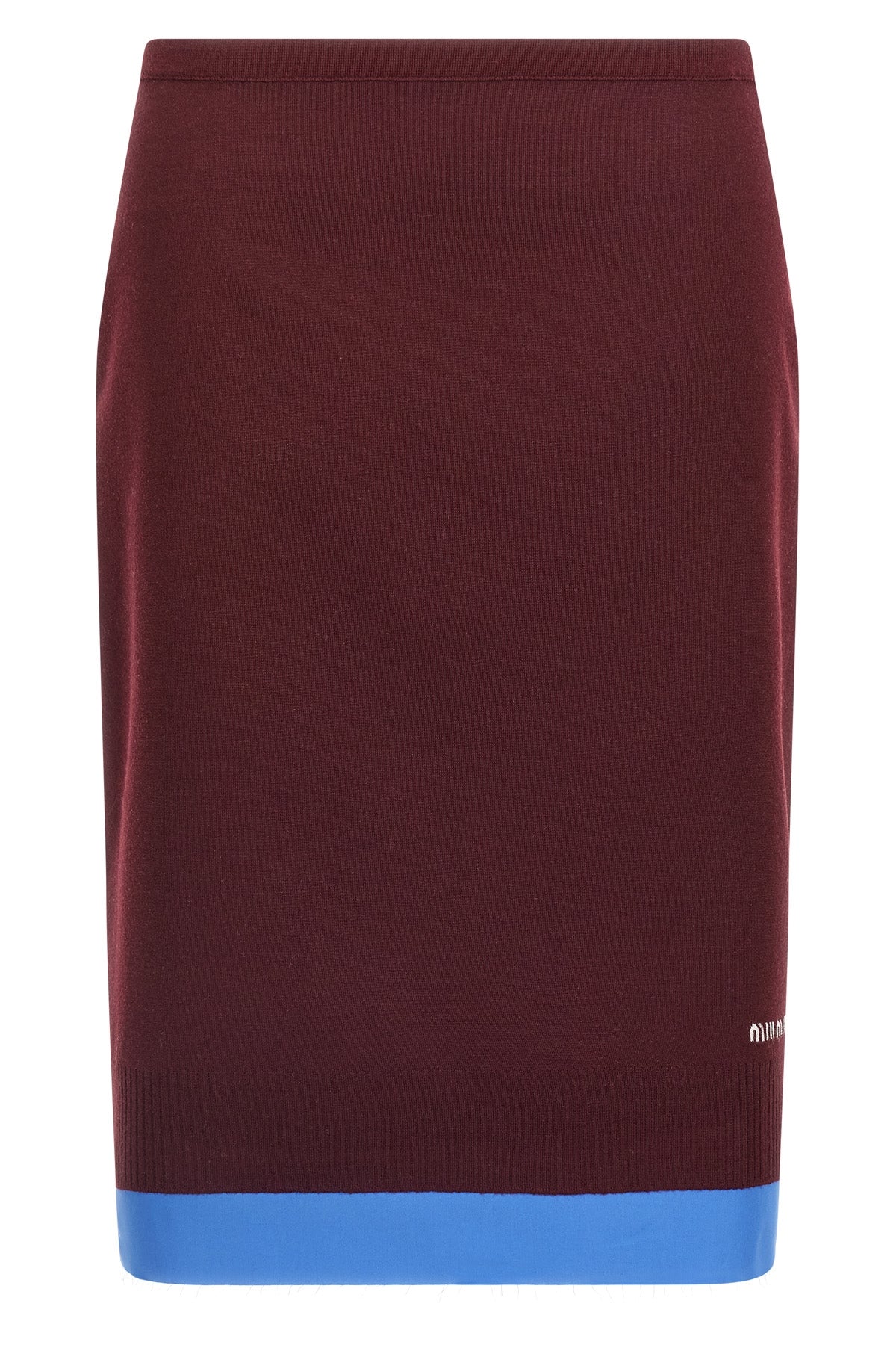 double layer virgin wool midi skirt