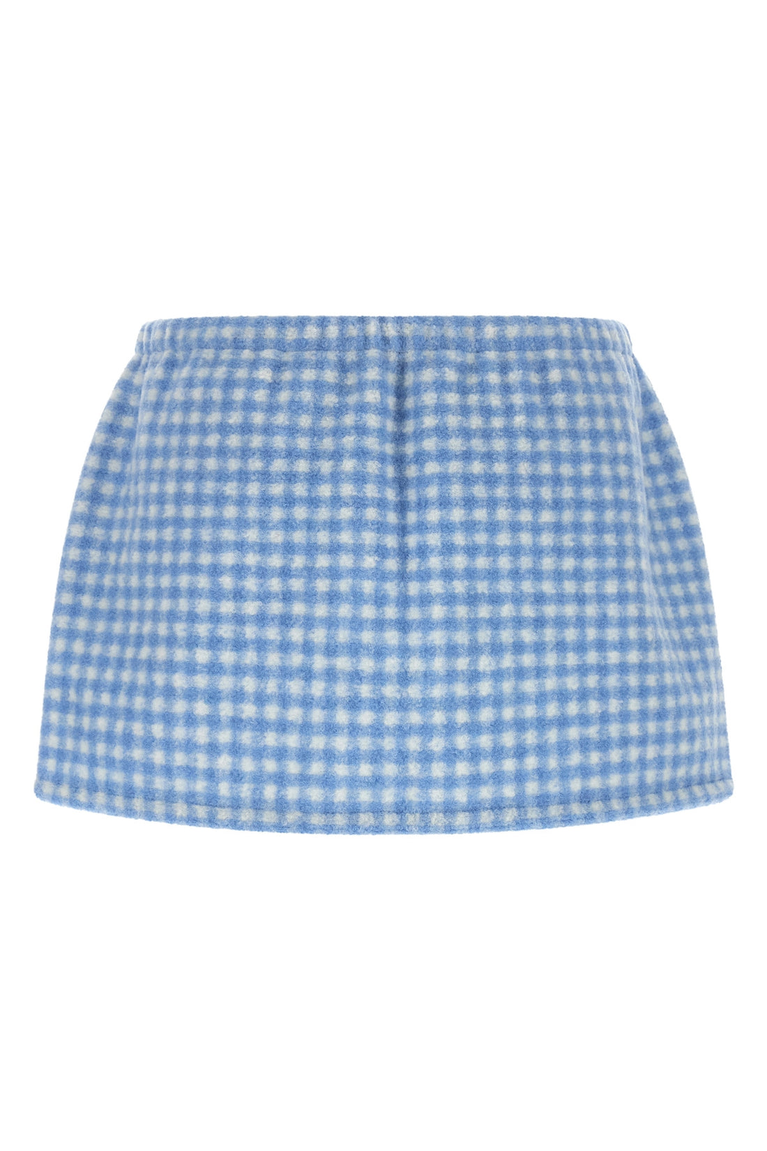 MIU MIU 38 the miu miu miniskirt redefines casual volumes through a short and structured si