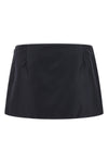 padded nylon mini skirt