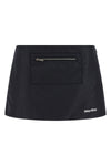 padded nylon mini skirt