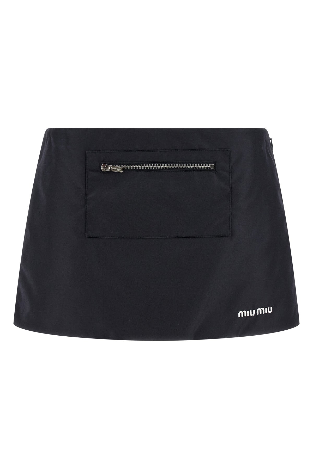 padded nylon mini skirt