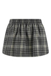 check print cotton flannel mini skirt