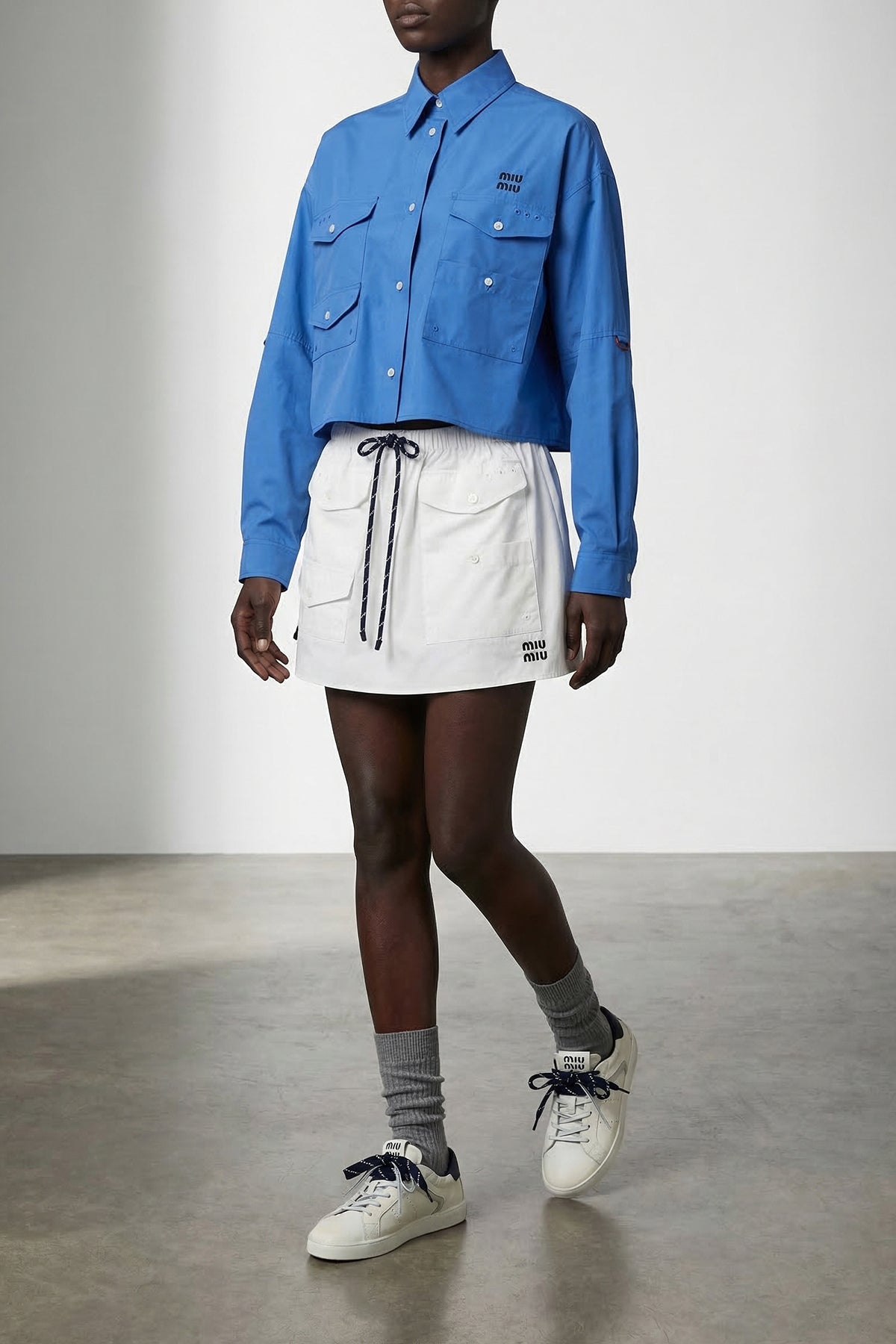 mini skirt in cotton poplin