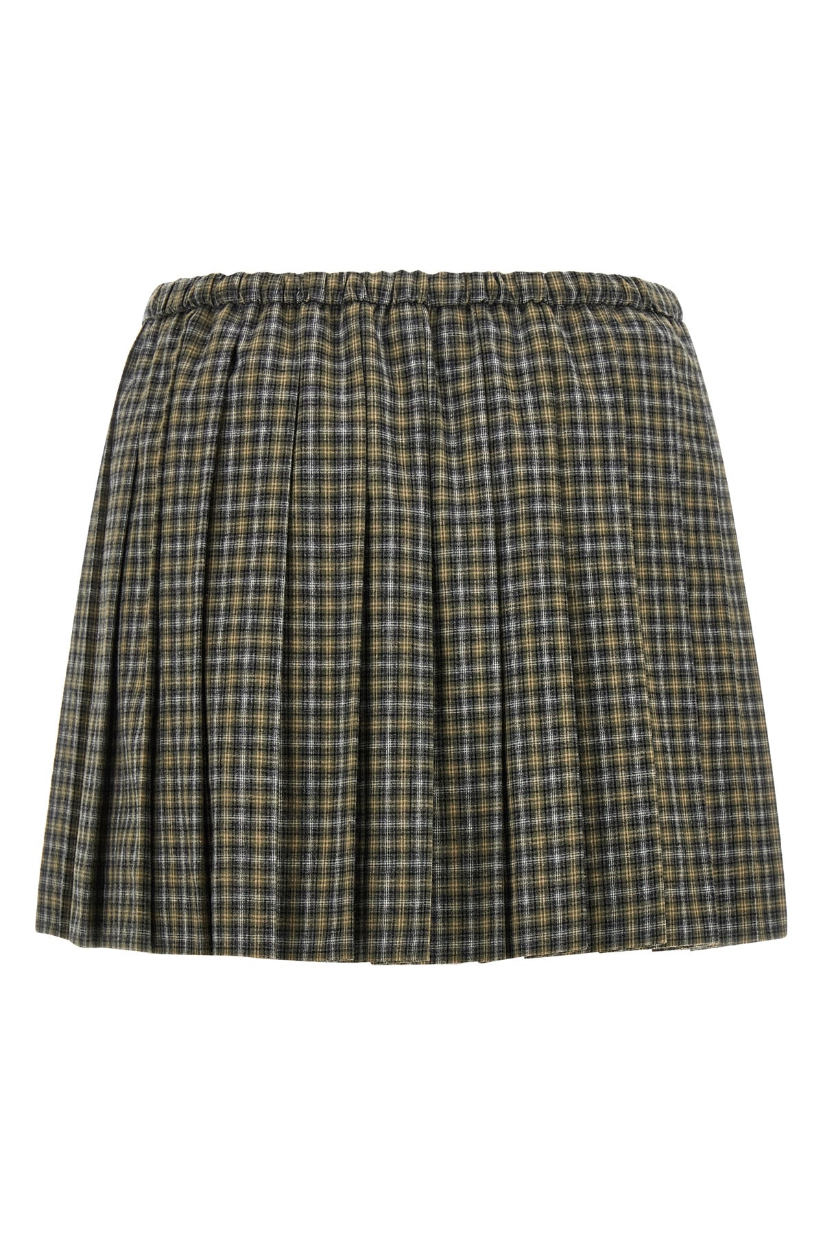 the miu miu mini skirt reinterprets the codes of the collegiate wardrobe through