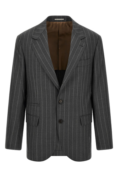 150s wide pinstriped batavia blazer in virgin wool