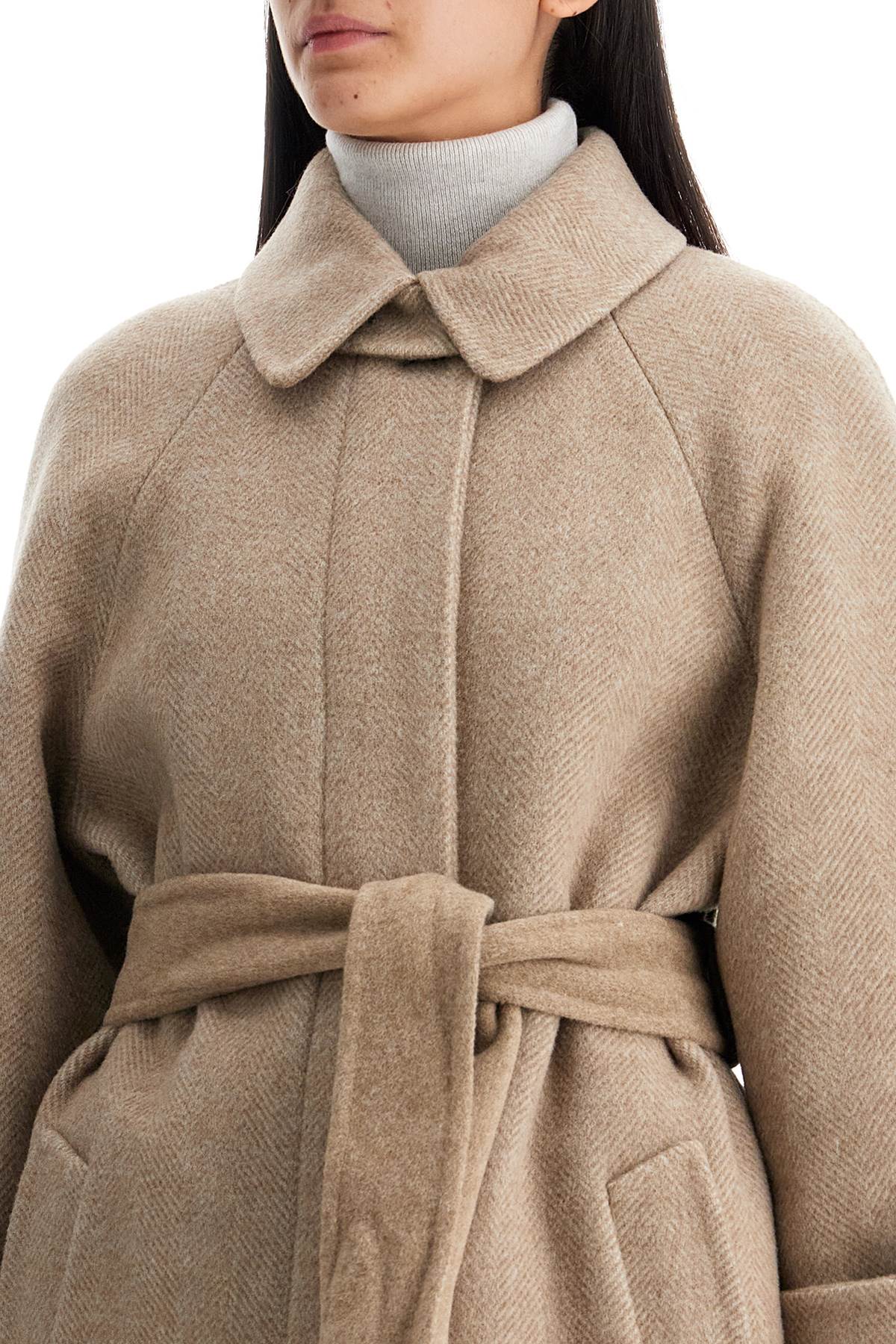 wool and cashmere coat with belt