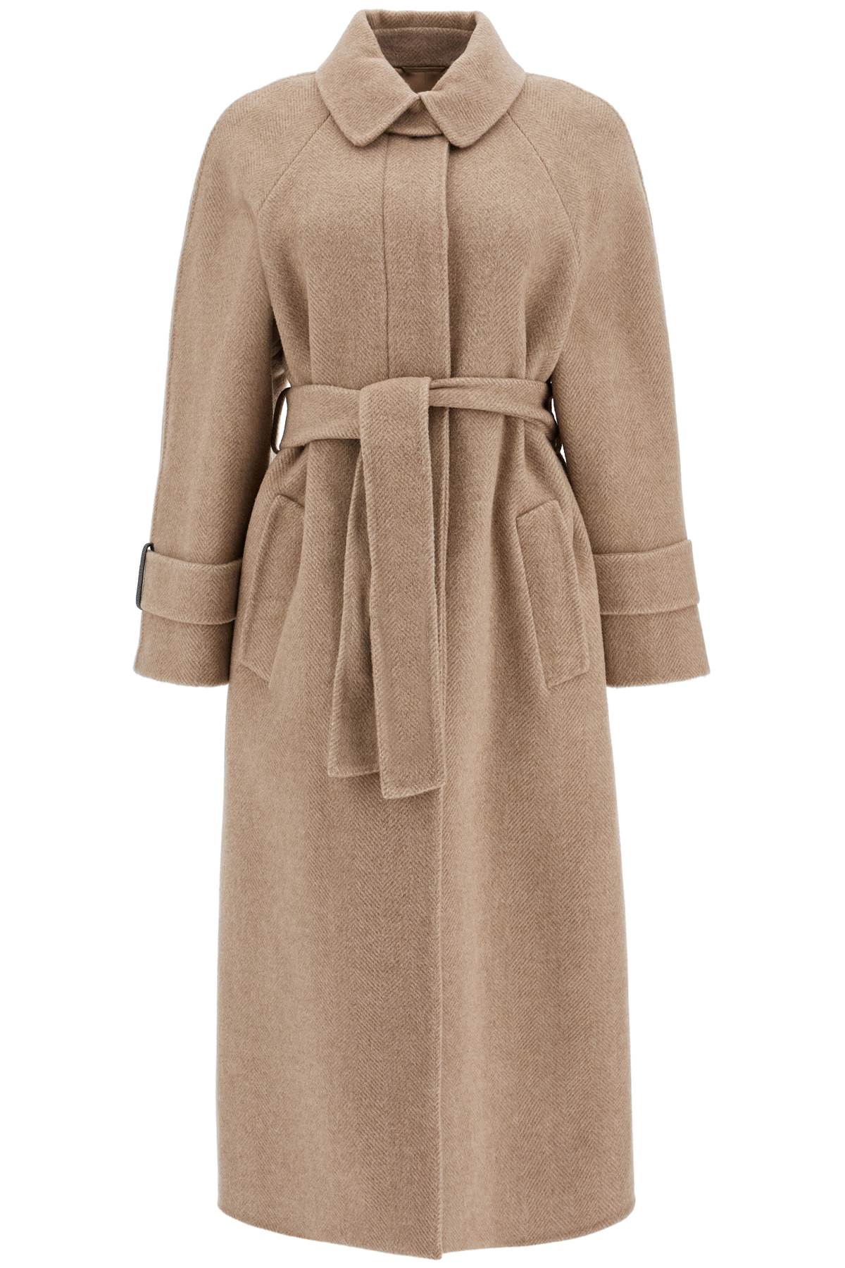 wool and cashmere coat with belt