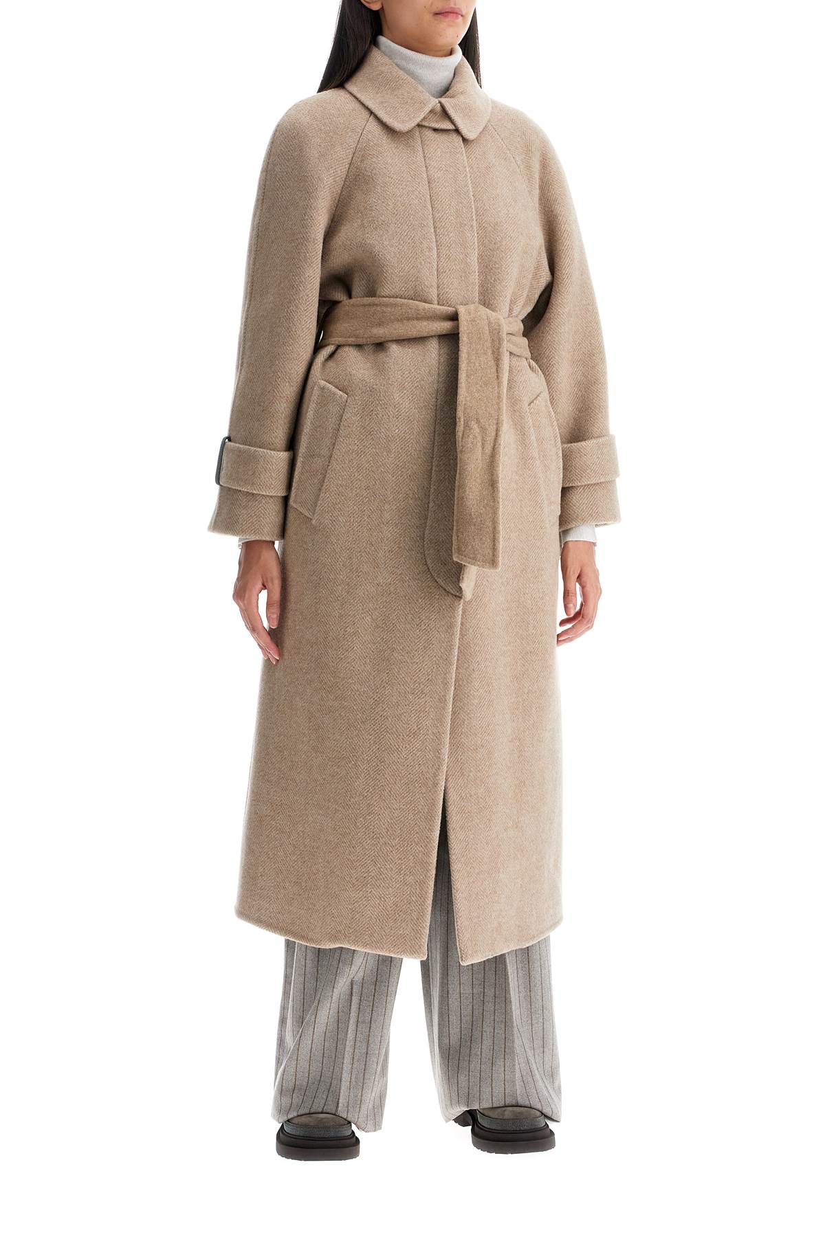 wool and cashmere coat with belt