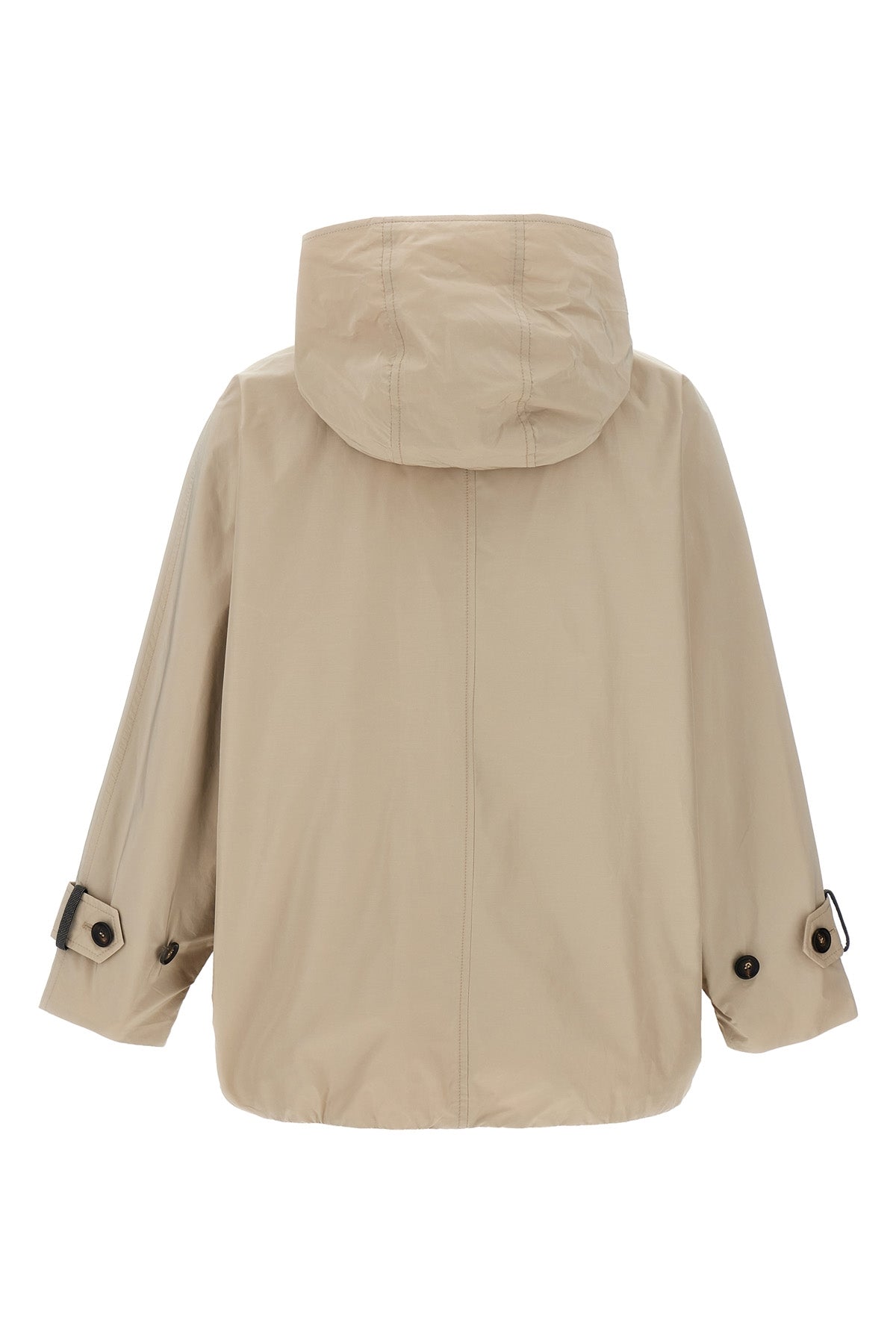 double-breasted jacket in water-repellent technical fabric