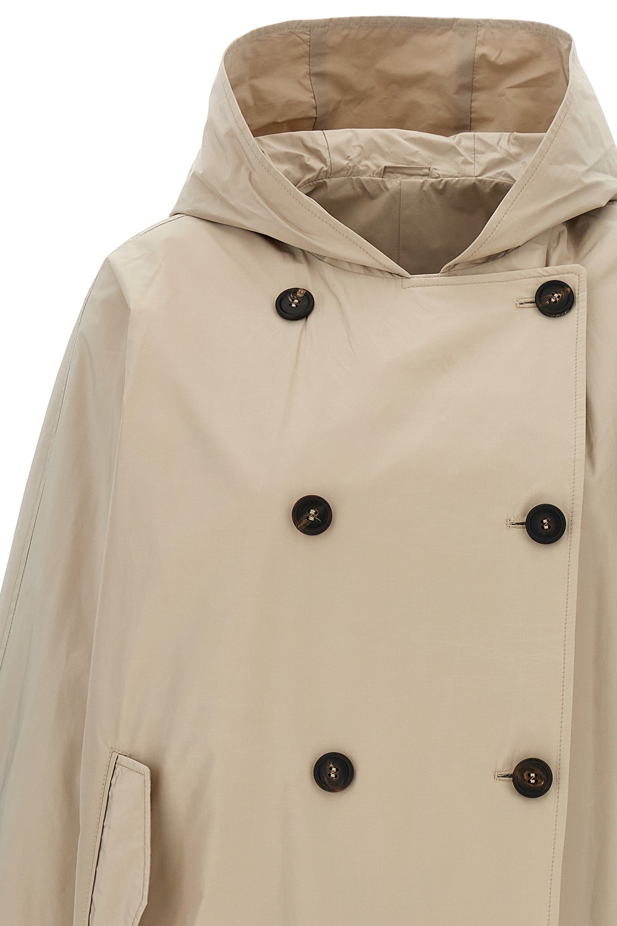 double-breasted jacket in water-repellent technical fabric