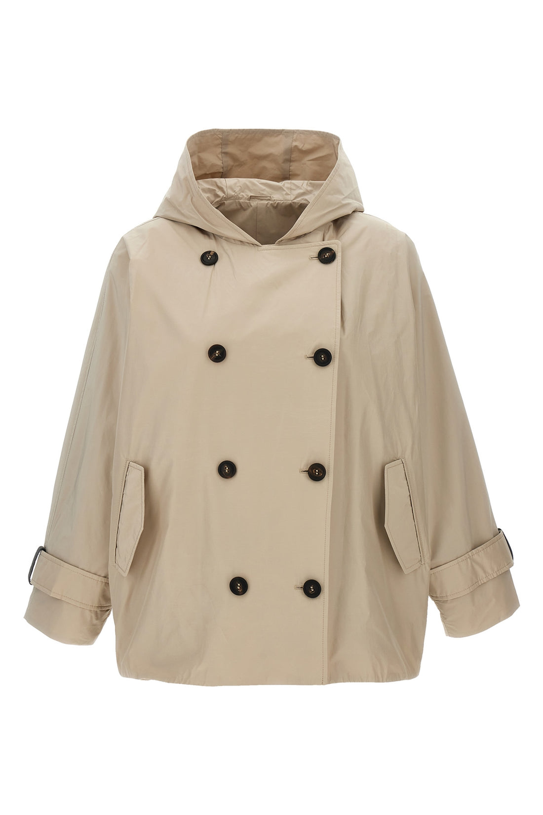 BRUNELLO CUCINELLI 36 double-breasted jacket in water-repellent technical fabric