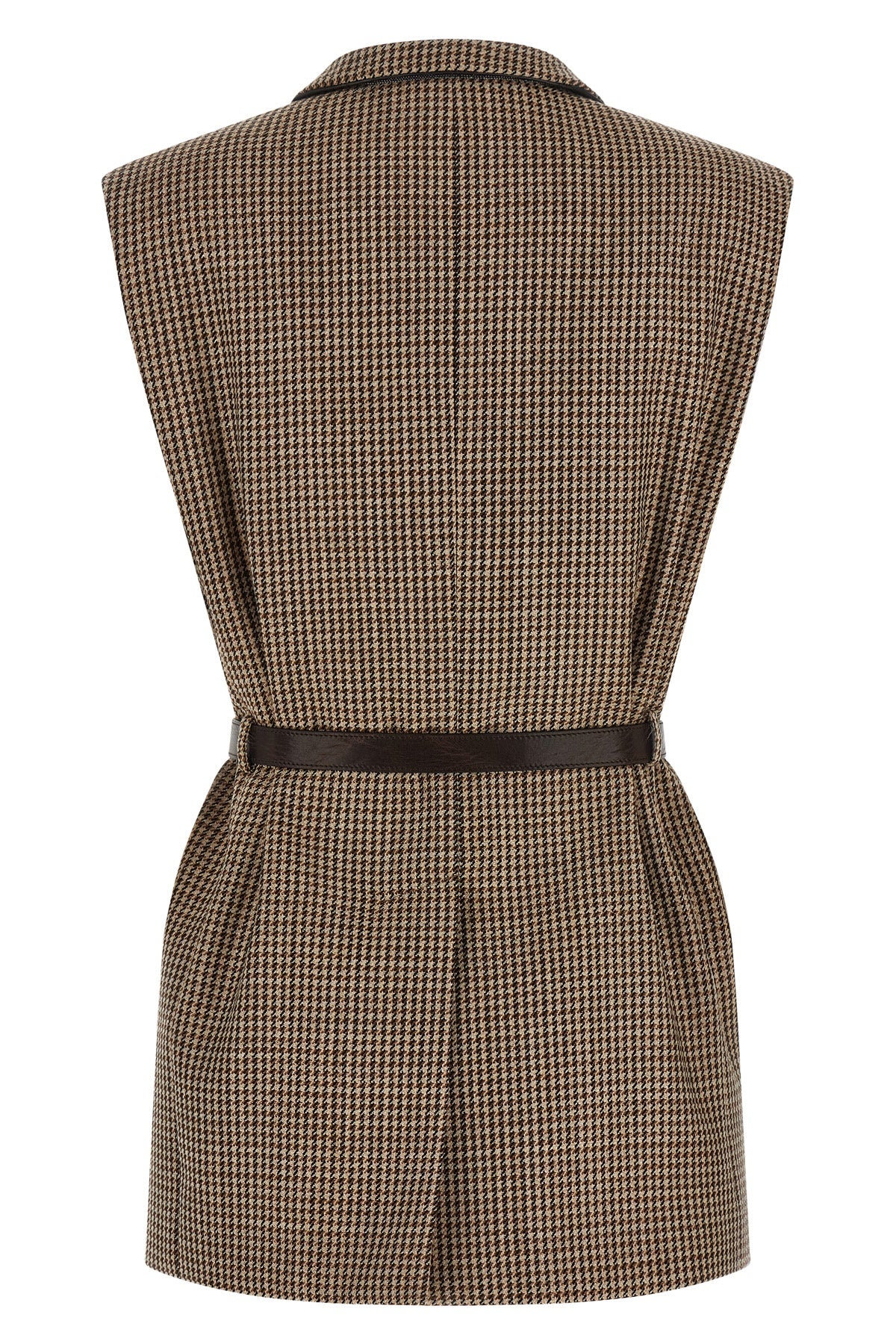 sparkling virgin wool houndstooth vest