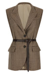 sparkling virgin wool houndstooth vest