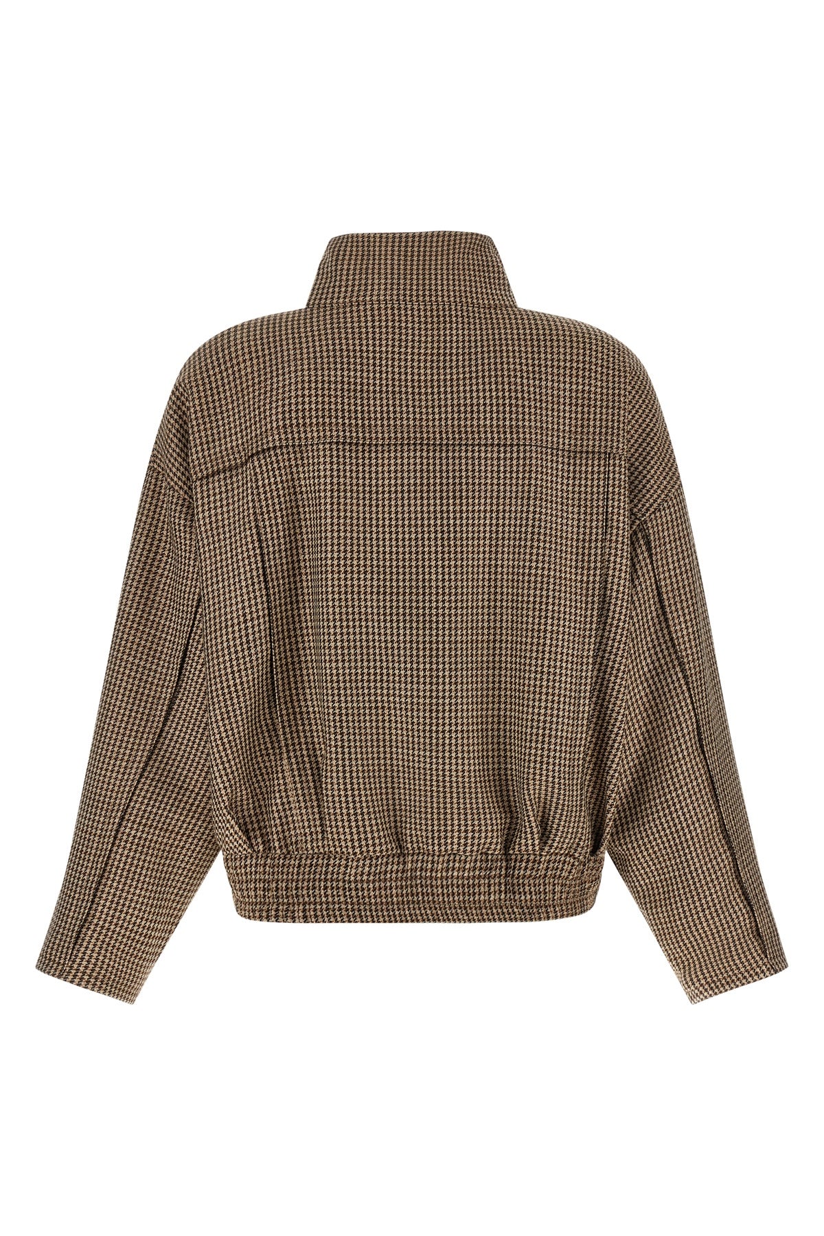 prince of wales-patterned virgin wool jacket woven
