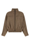 prince of wales-patterned virgin wool jacket woven