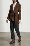 microribbed cashmere blend velvet blazer