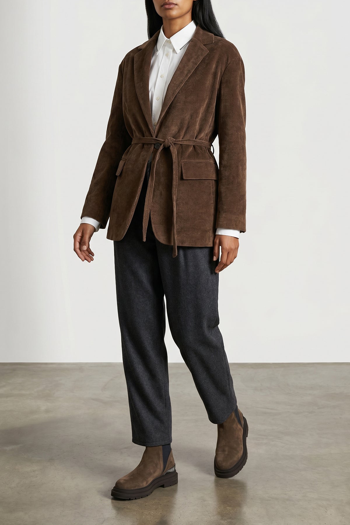 microribbed cashmere blend velvet blazer
