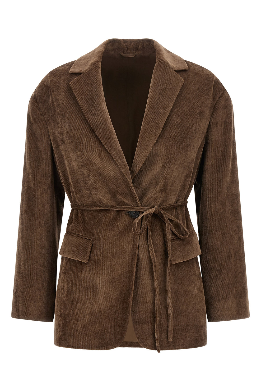 BRUNELLO CUCINELLI 34 microribbed cashmere blend velvet blazer