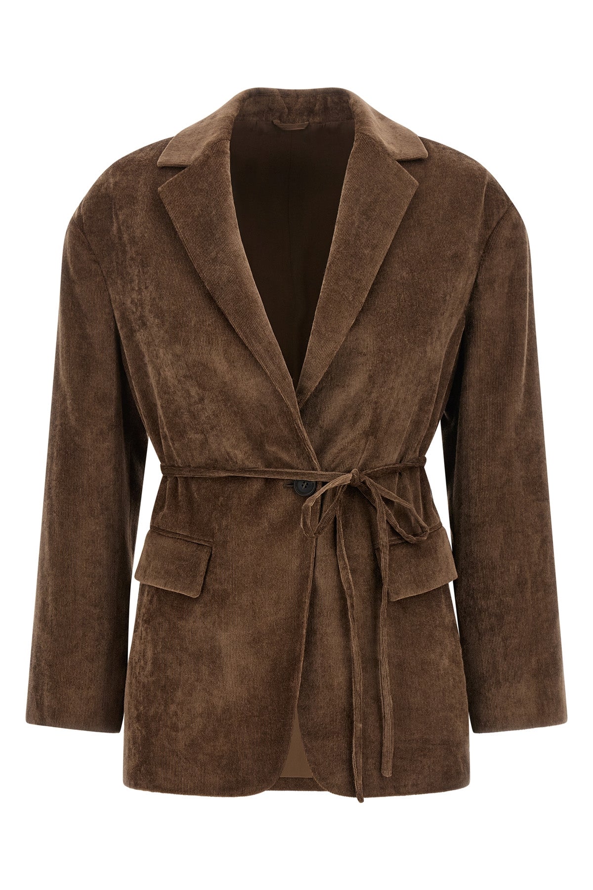 microribbed cashmere blend velvet blazer
