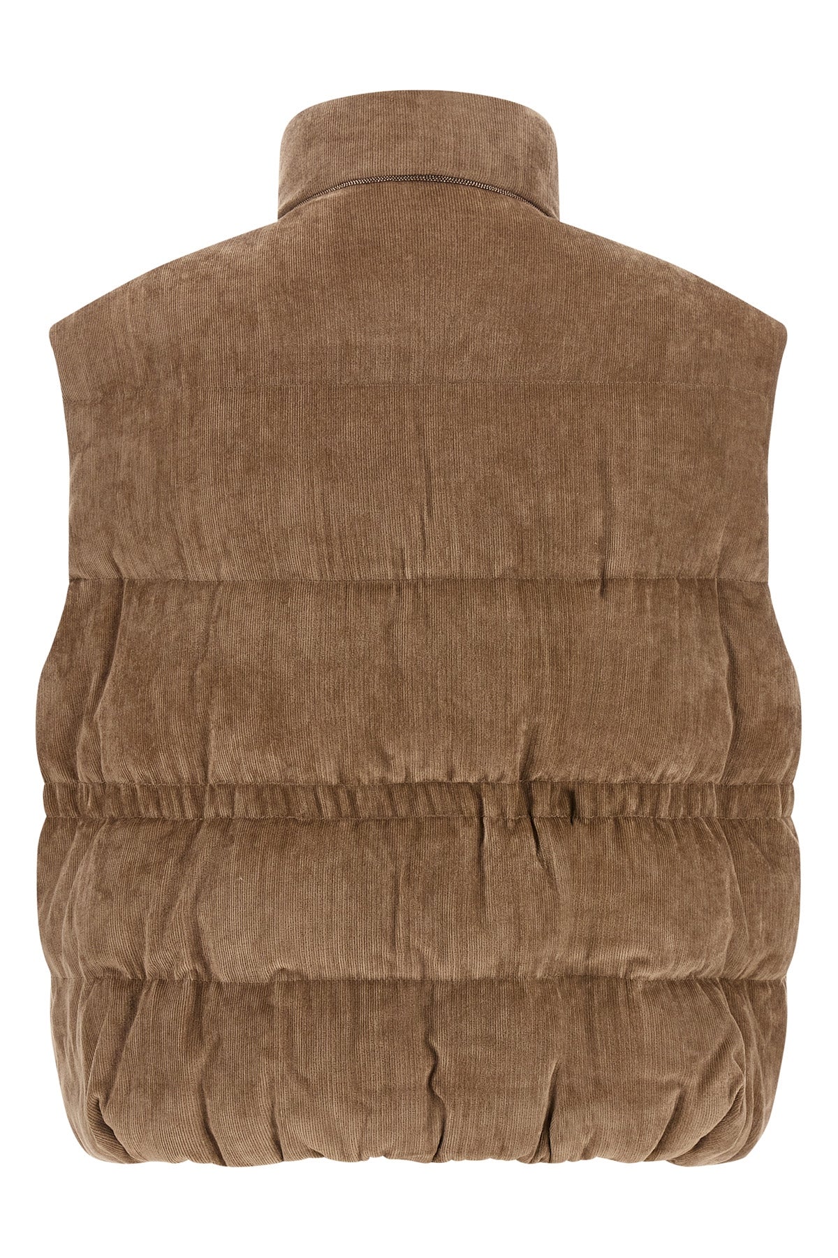 the brunello cucinelli feather padded vest redefines the volumes of outerwear th