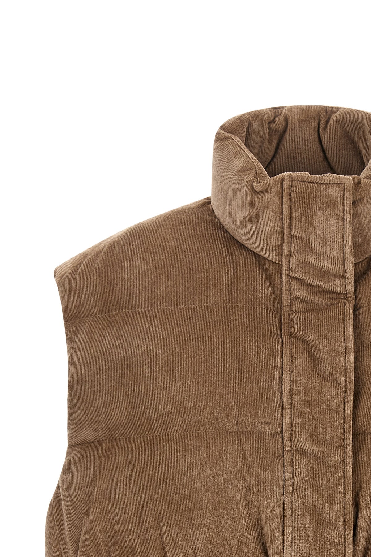 the brunello cucinelli feather padded vest redefines the volumes of outerwear th